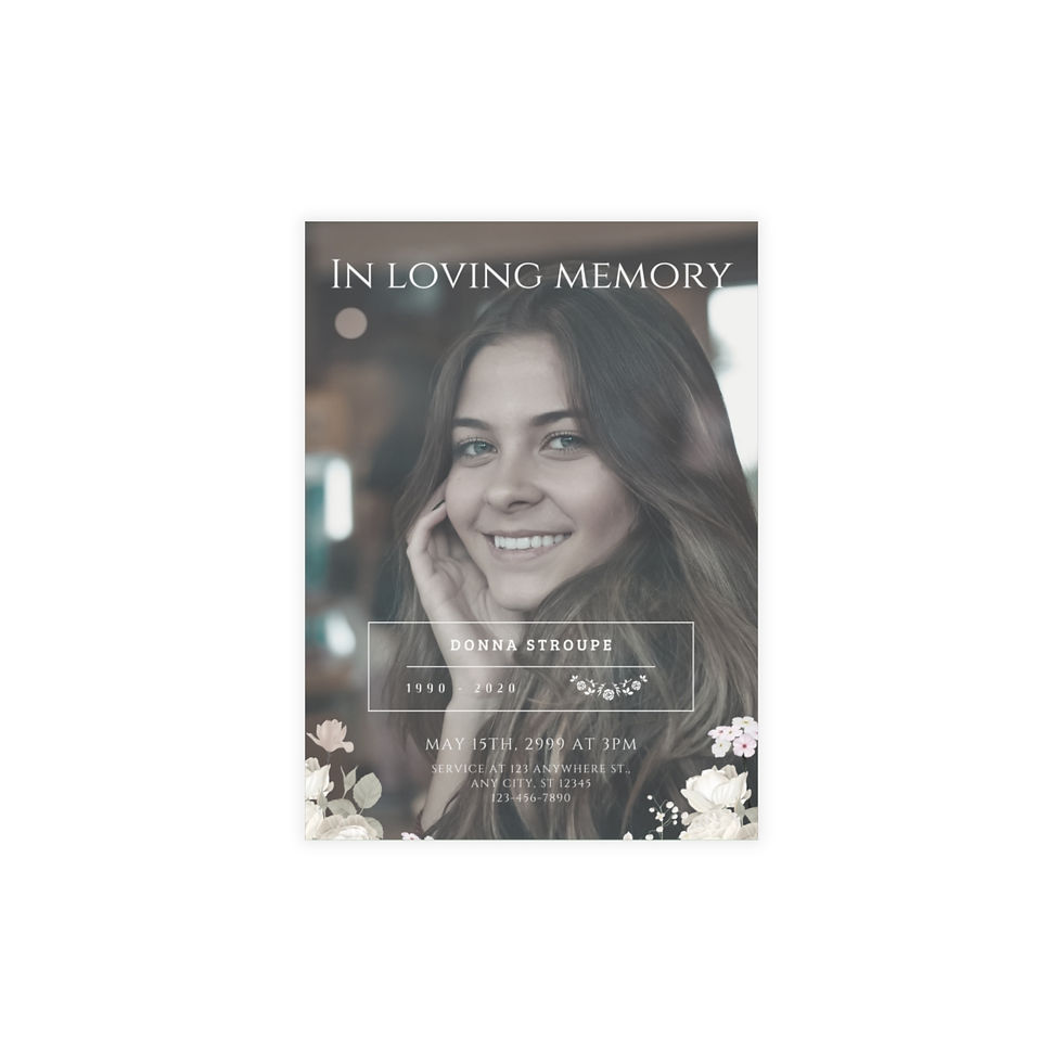 Unique Photo Funeral Cards In Loving Memory