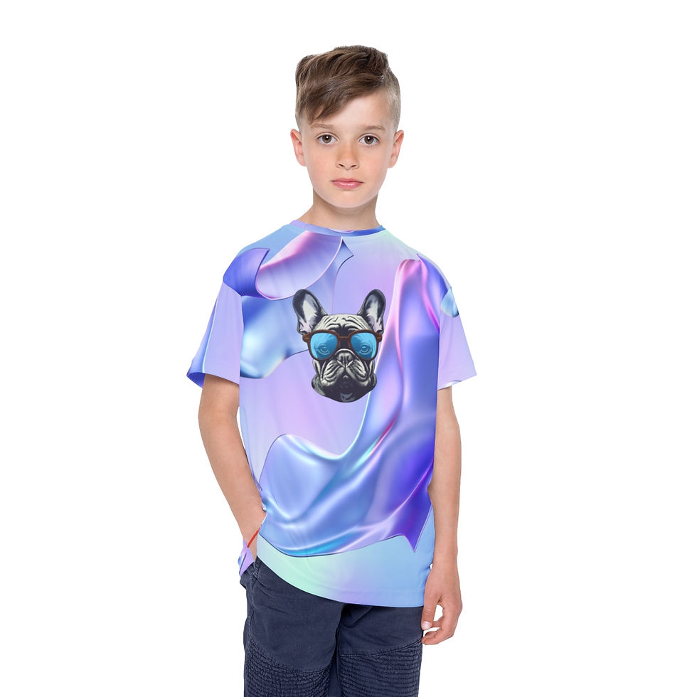 Thumbnail: Kids Cool Cyber Animals Frenchie Dog Sunglasses Sports Jersey  (TM)