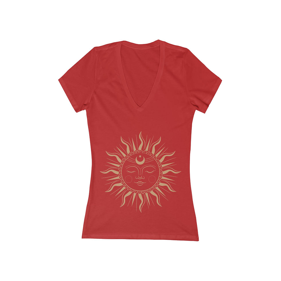 Thumbnail: Cosmic Sun Jersey Short Sleeve Deep V-Neck Tee