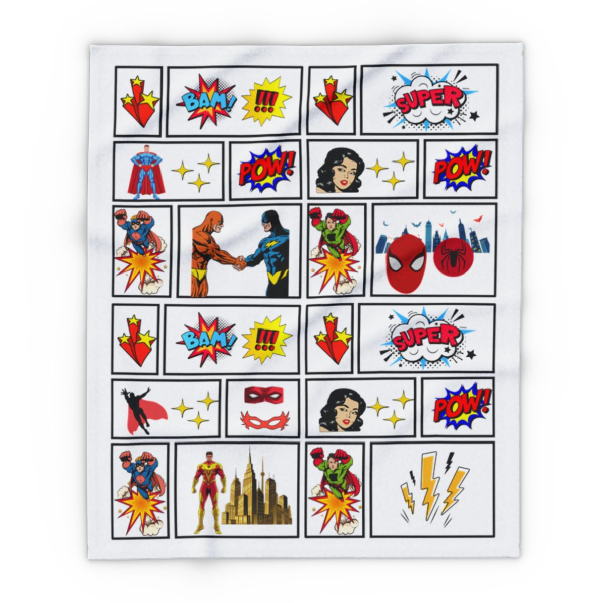 Kids Comic Book Fleece Blanket Art