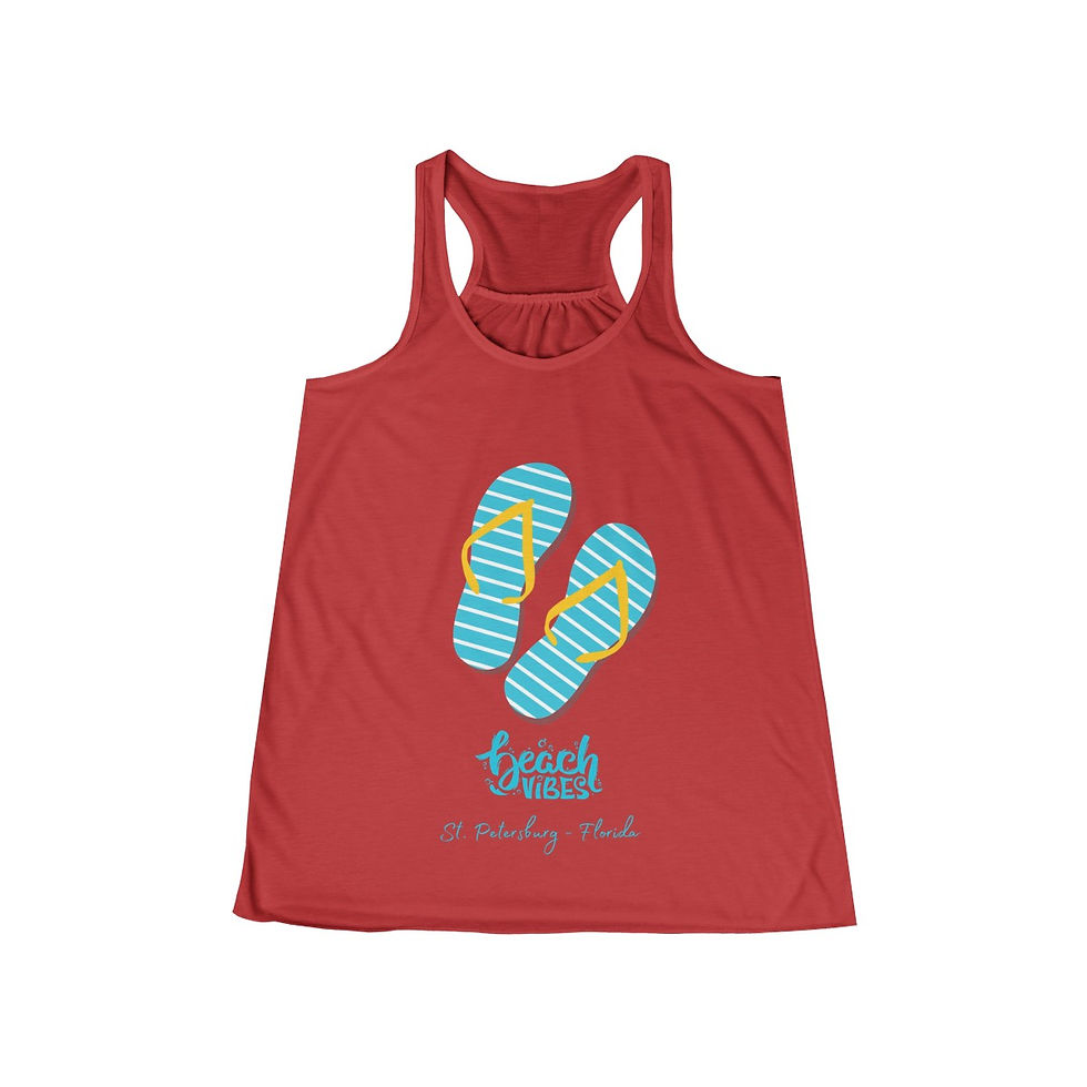 Thumbnail: Beach Vibes St Petersburg Florida Women's Flowy Racerback Tank Gift