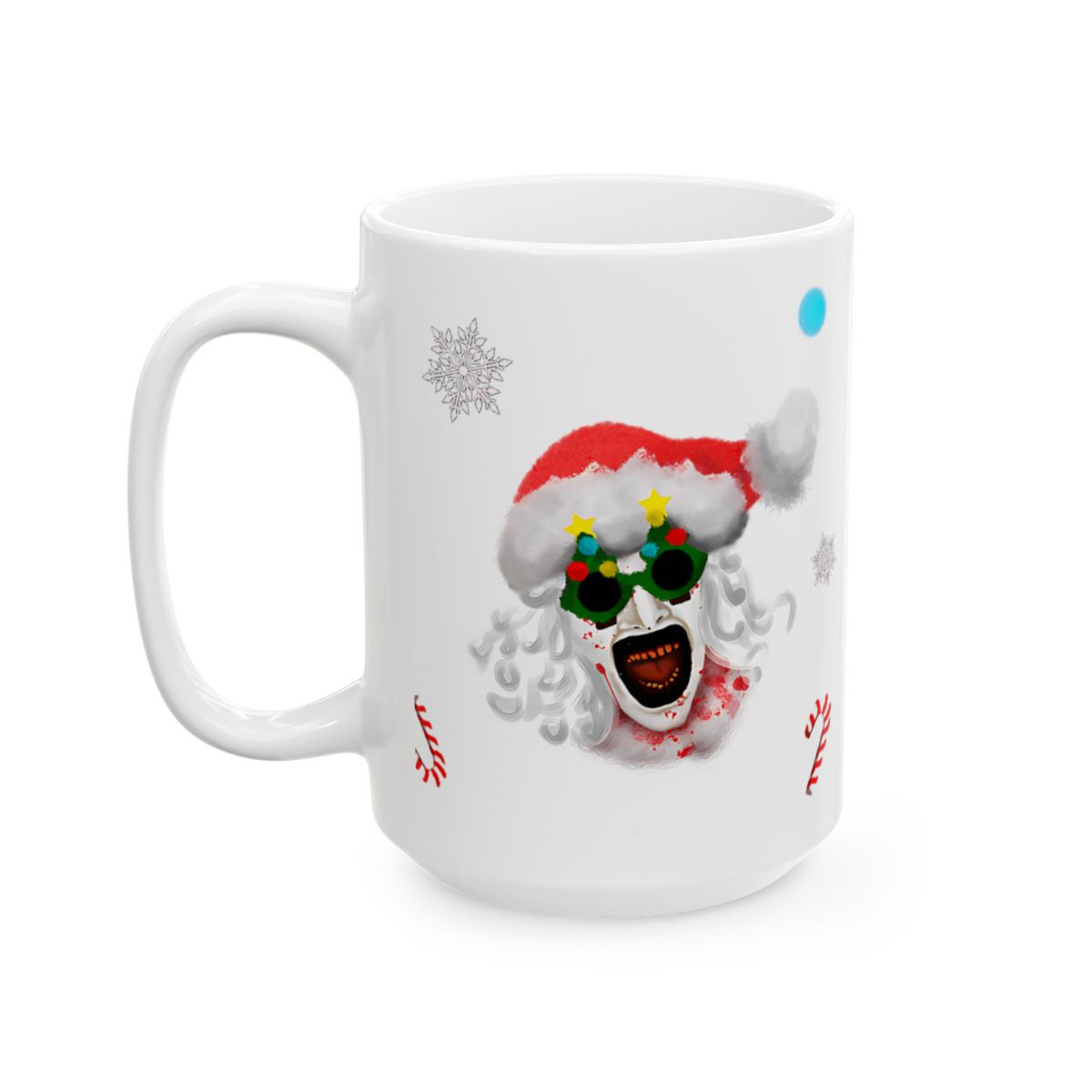 Terrifier3 Art The Clown Inspired Christmas Gift Ceramic Mug, (15 oz)