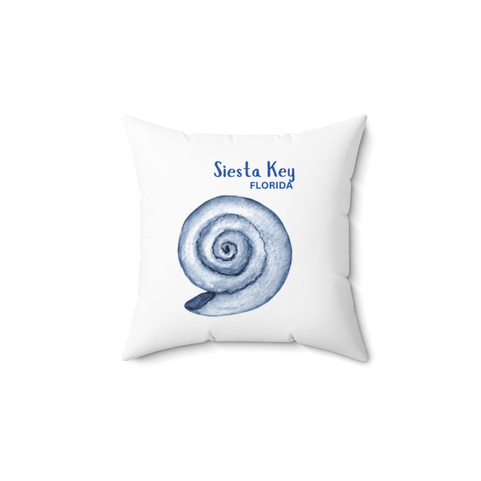 Thumbnail: Nautilus Siesta Key Florida Coastal Island Art Spun Polyester Square Pillow