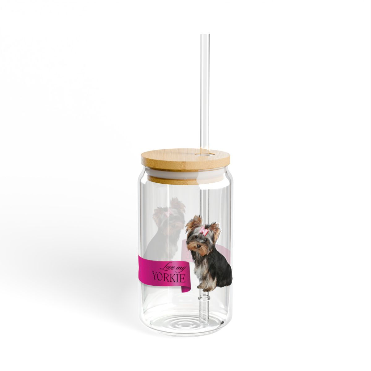 Love My Yorkie Sipper Glass, 16oz