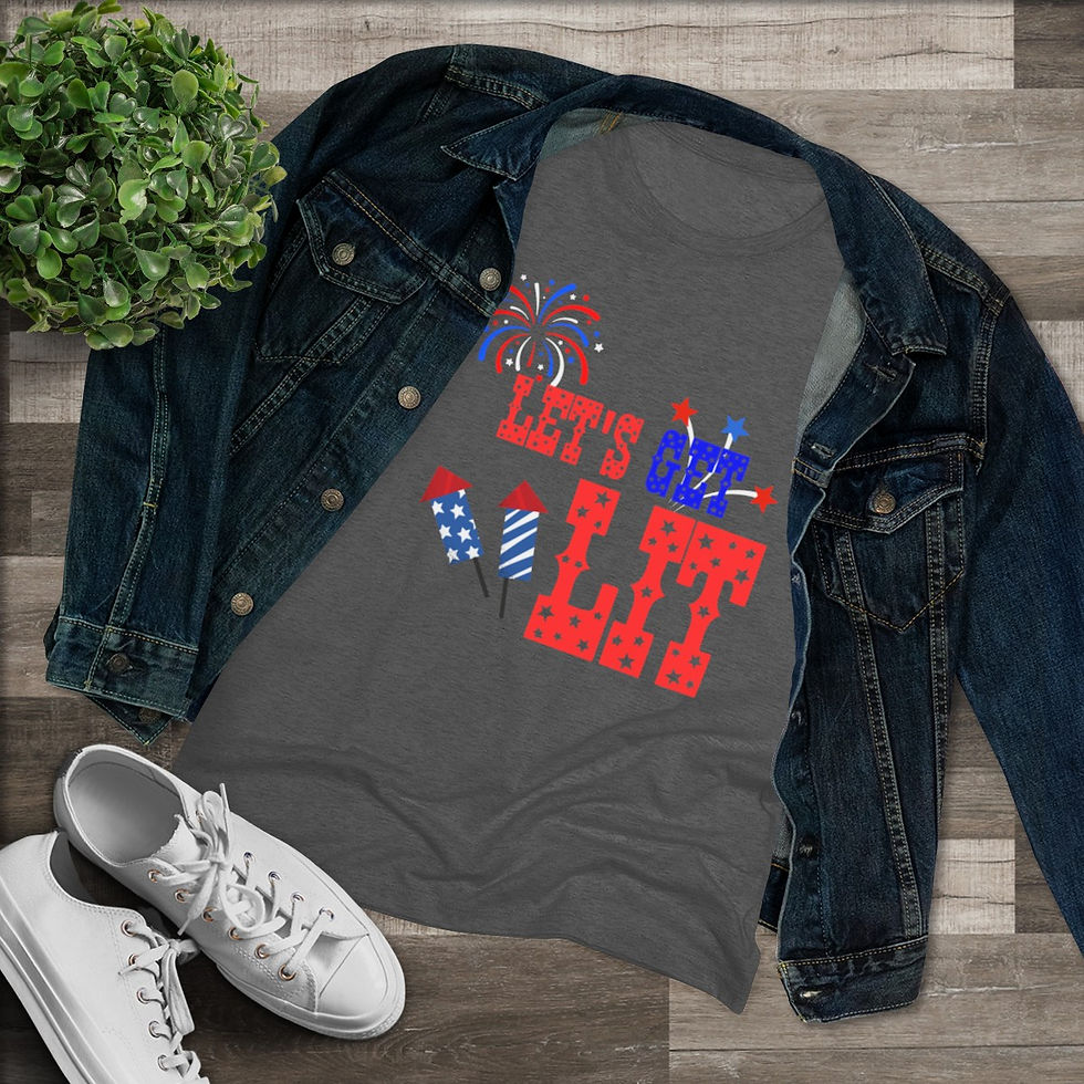 Thumbnail: Let's Get Lit 4th of July Women's Triblend Tee
