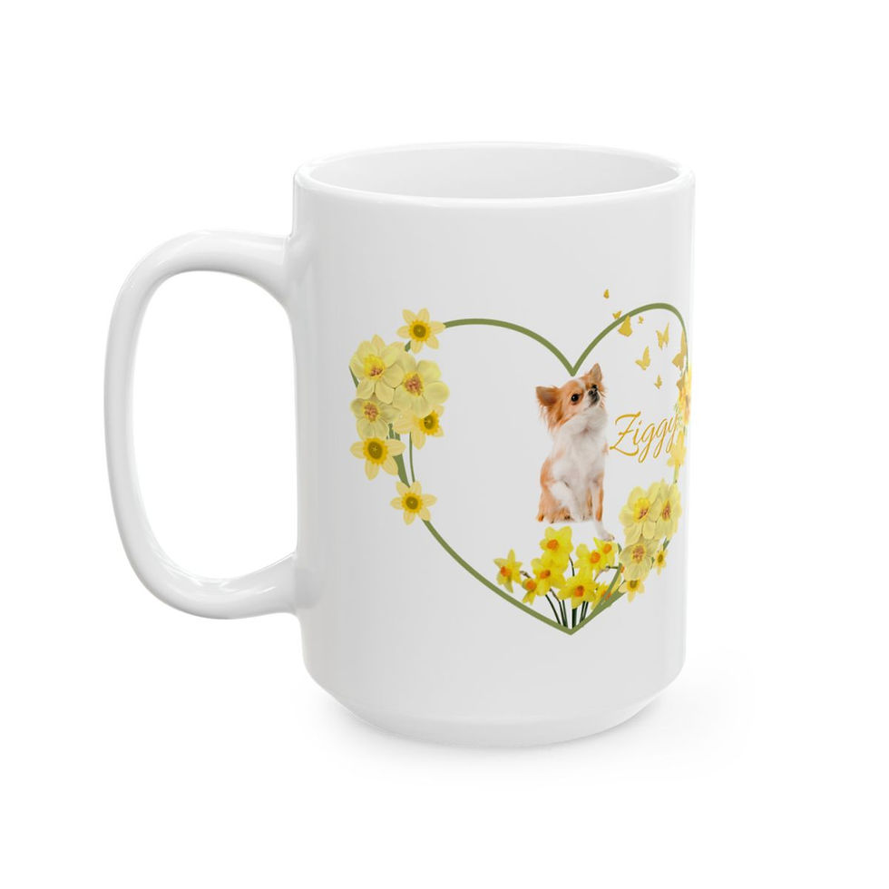 Thumbnail: Love My Dog Heart Photo Gift Ceramic Mug, (15 oz)