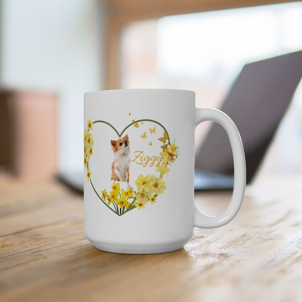 Thumbnail: Love My Dog Heart Photo Gift Ceramic Mug, (15 oz)