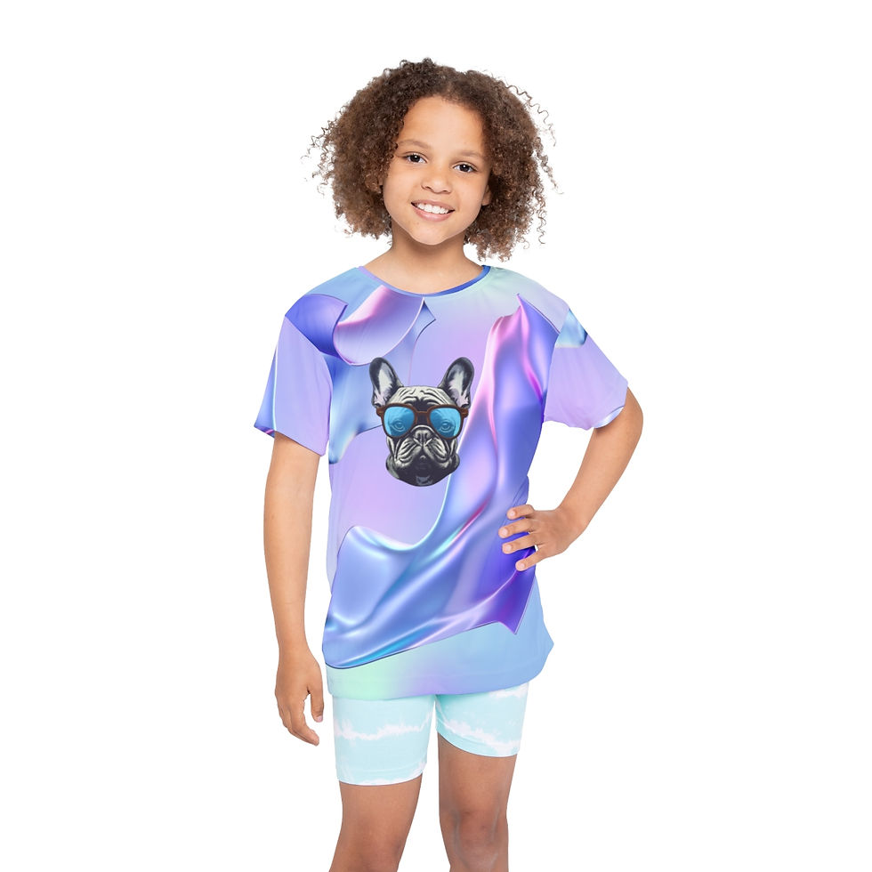 Thumbnail: Kids Cool Cyber Animals Frenchie Dog Sunglasses Sports Jersey  (TM)