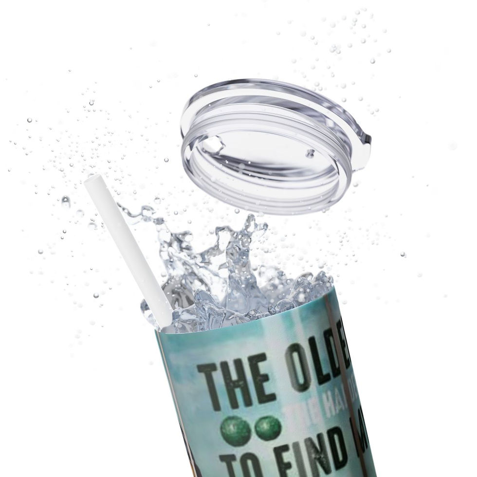 Thumbnail: Find Balls Golf Funny Skinny Tumbler with Straw, 20oz