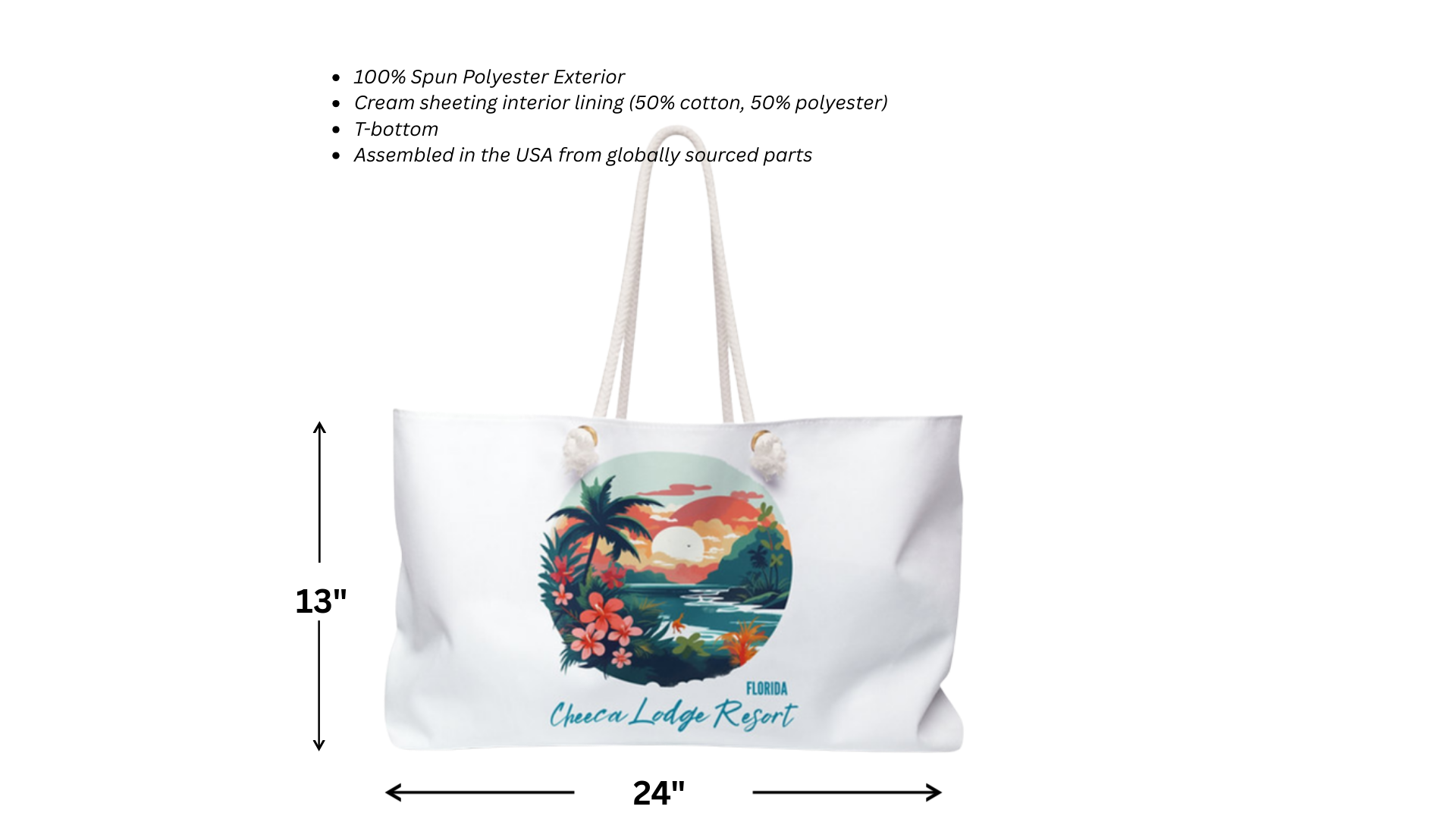 Boutique Cheeca Lodge Resort Florida Custom | TRAVEL TOTE BAG