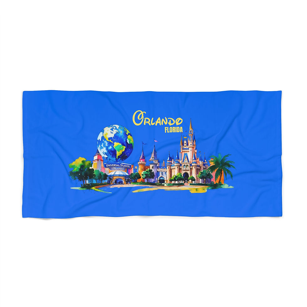 Orlando Florida Ocean Blue Castle Beach Towel | Vacation Souvenir