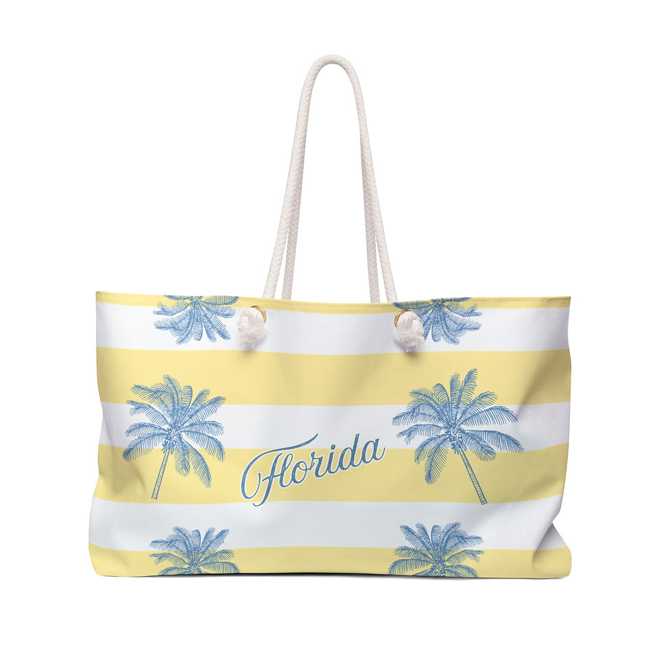 Thumbnail: Palm Trees Yellow Stripe Florida  | Beach Keepsake Tote