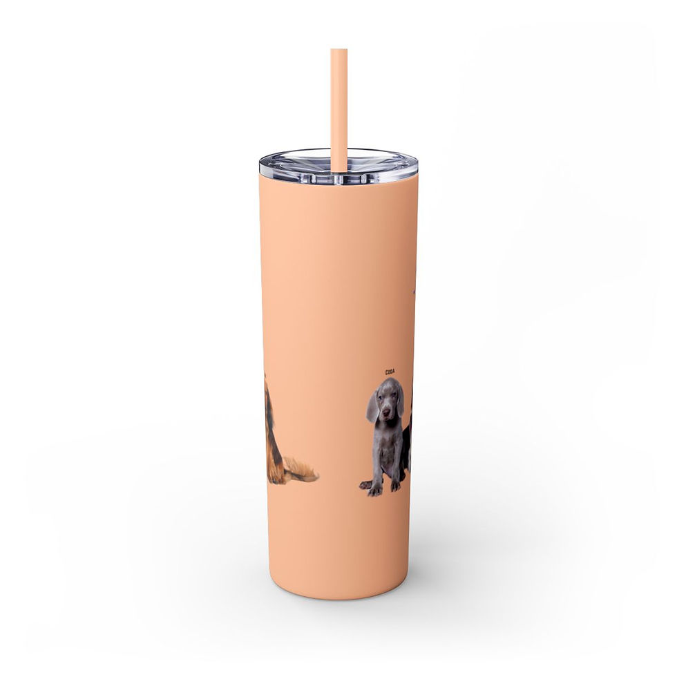 Thumbnail: DOG MOM Momma's Boys Dogs Photo Skinny Tumbler with Straw, 20oz