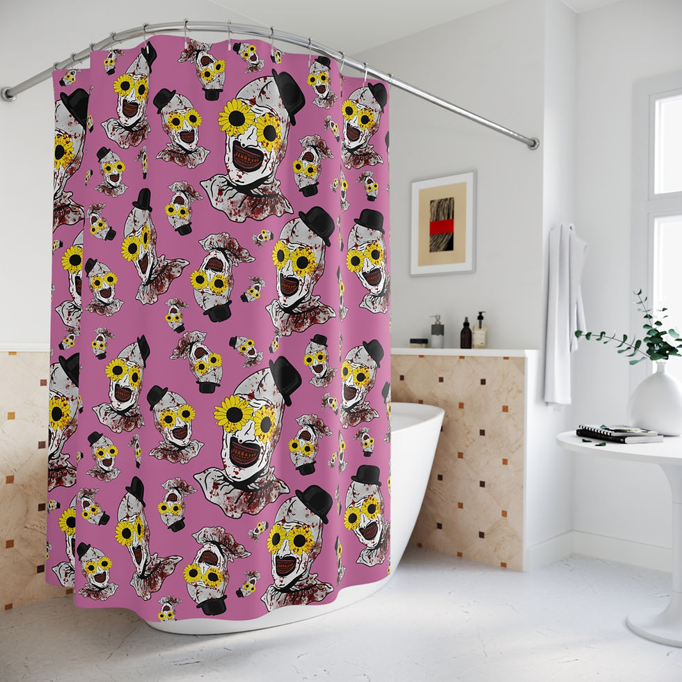 Horror Terrifier Art The Clown Shower Curtains | PINK