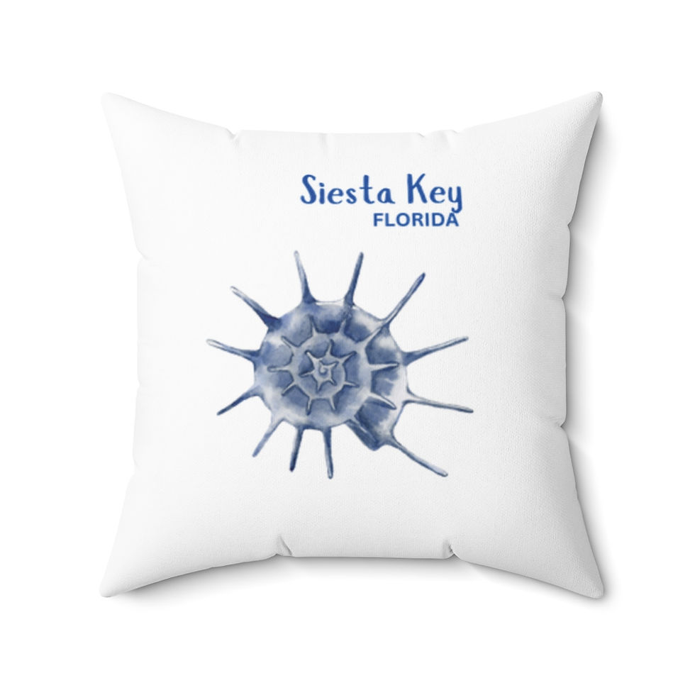Murex Shell Siesta Key Florida Coastal Island Art Spun Polyester Square Pillow