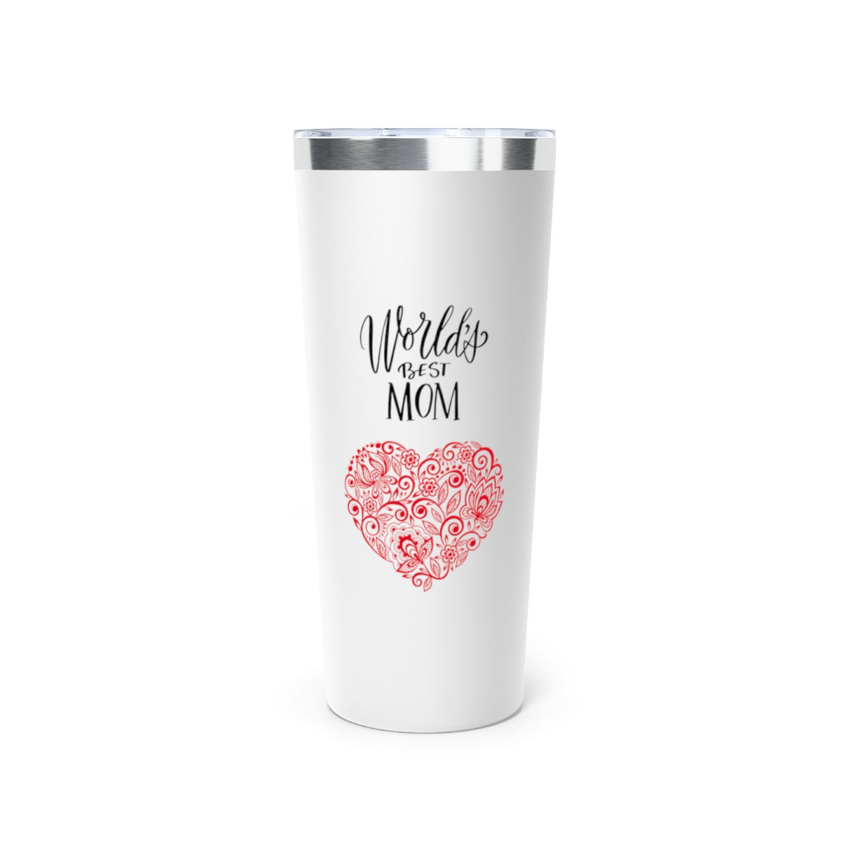 Mother's Day World's Best Heart Mom Vacuum Insulated Tumbler, 22oz Gift
