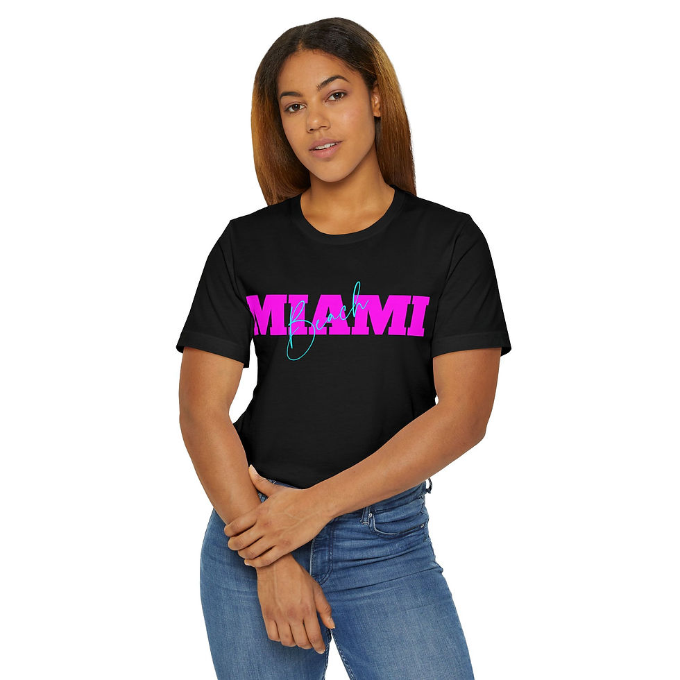 Thumbnail: HOT PINK MIAMI Florida Unisex Jersey Short Sleeve Tee
