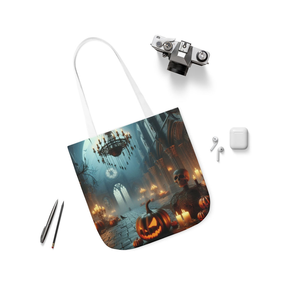 Thumbnail: Halloween Gothic Inspred Canvas Tote Bag