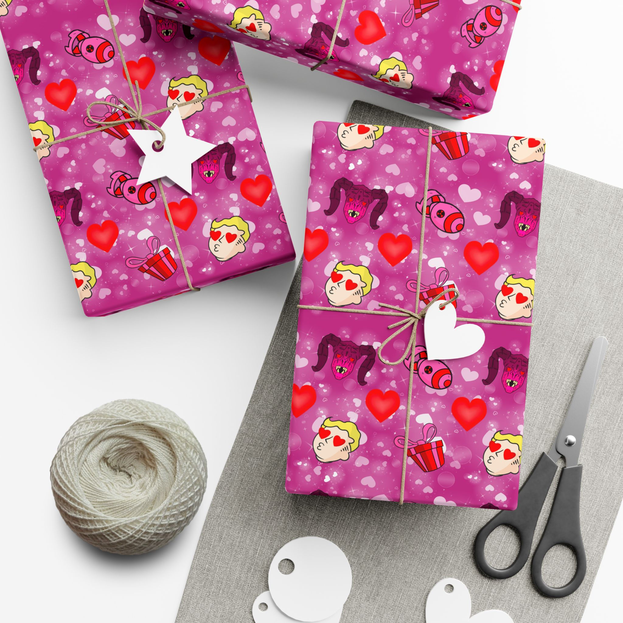 Fallout Valentines Emote Gift Wrapping Paper