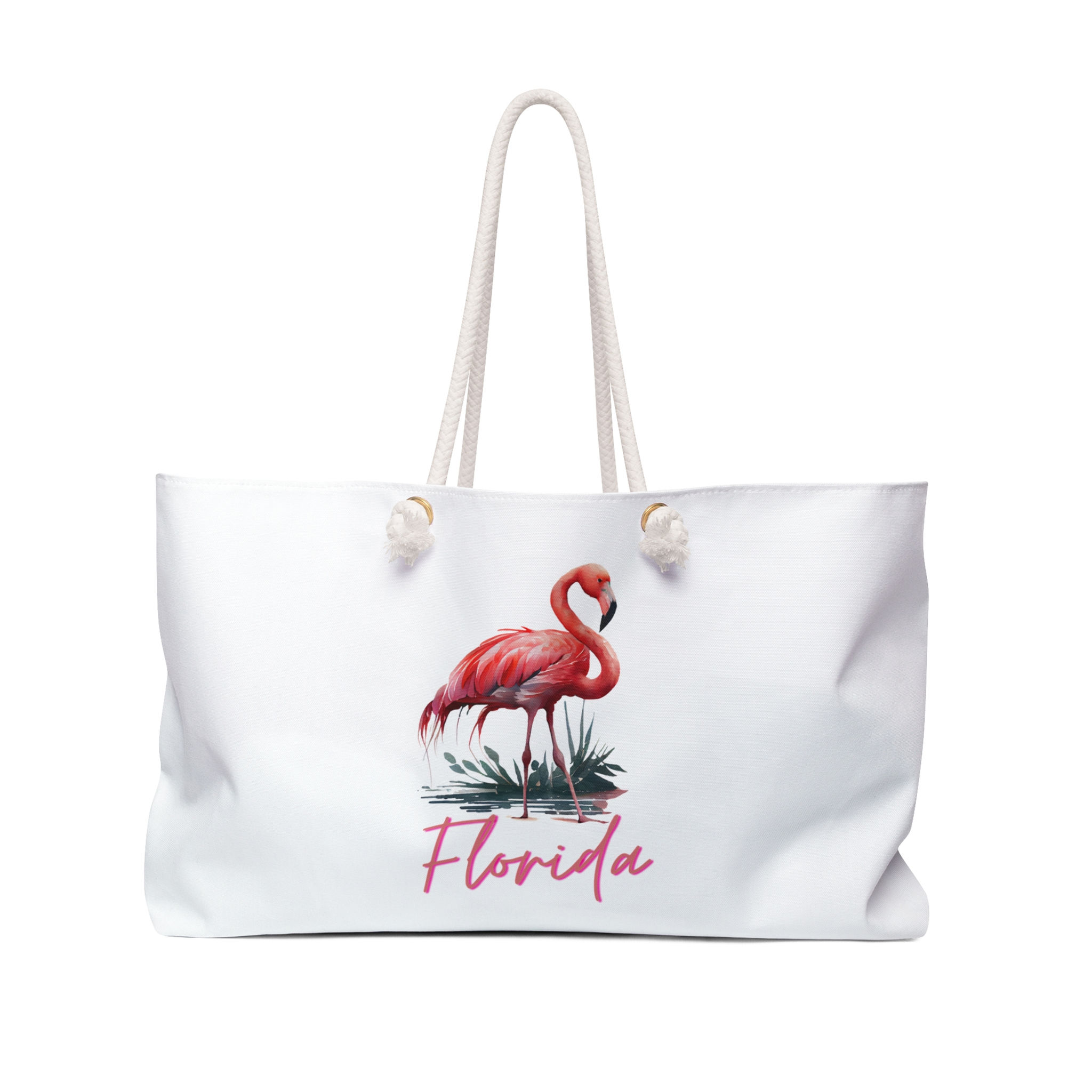Flamingo Florida Weekender Boutique | Beach Tote Cruise Bag 