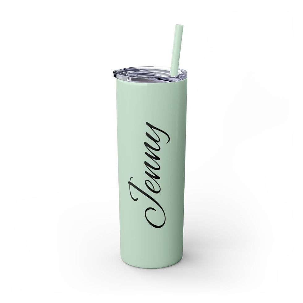 Thumbnail: Skinny Tumbler Custom Name Tumbler Gift with Straw, 20oz