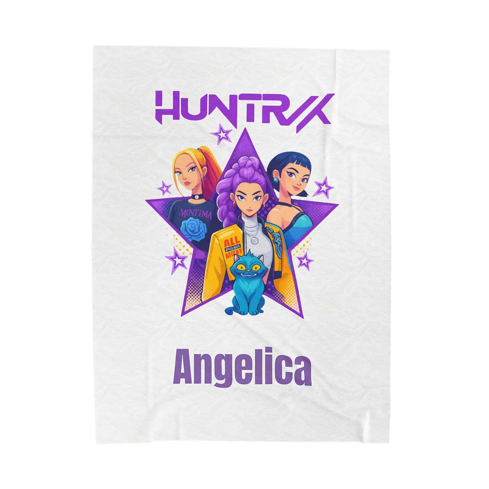 Thumbnail: Velveteen Plush Blanket featuring HUNTR/X | Personalized