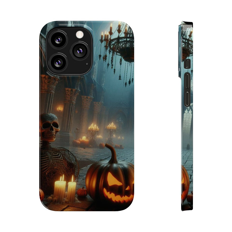 Thumbnail: Gothic Skeleton Halloween Slim iPhone Case