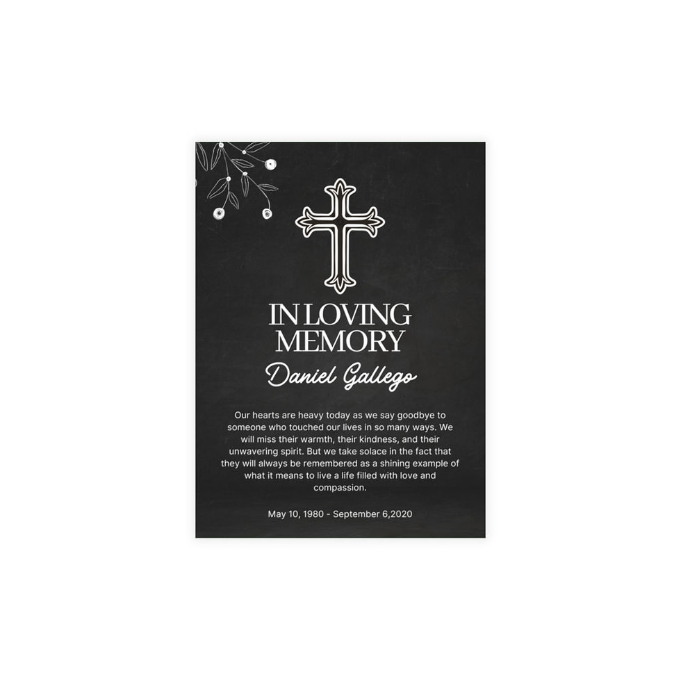 Thumbnail: No Photo Minimalist Funeral Cards In Loving Memory