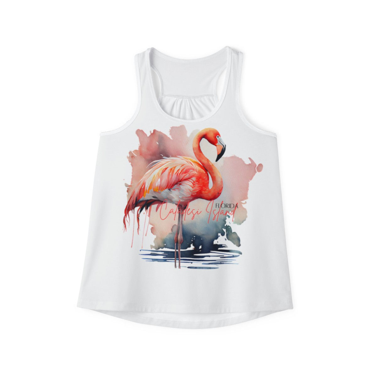 Caladesi Island Florida Flamingo Shell Tank Top