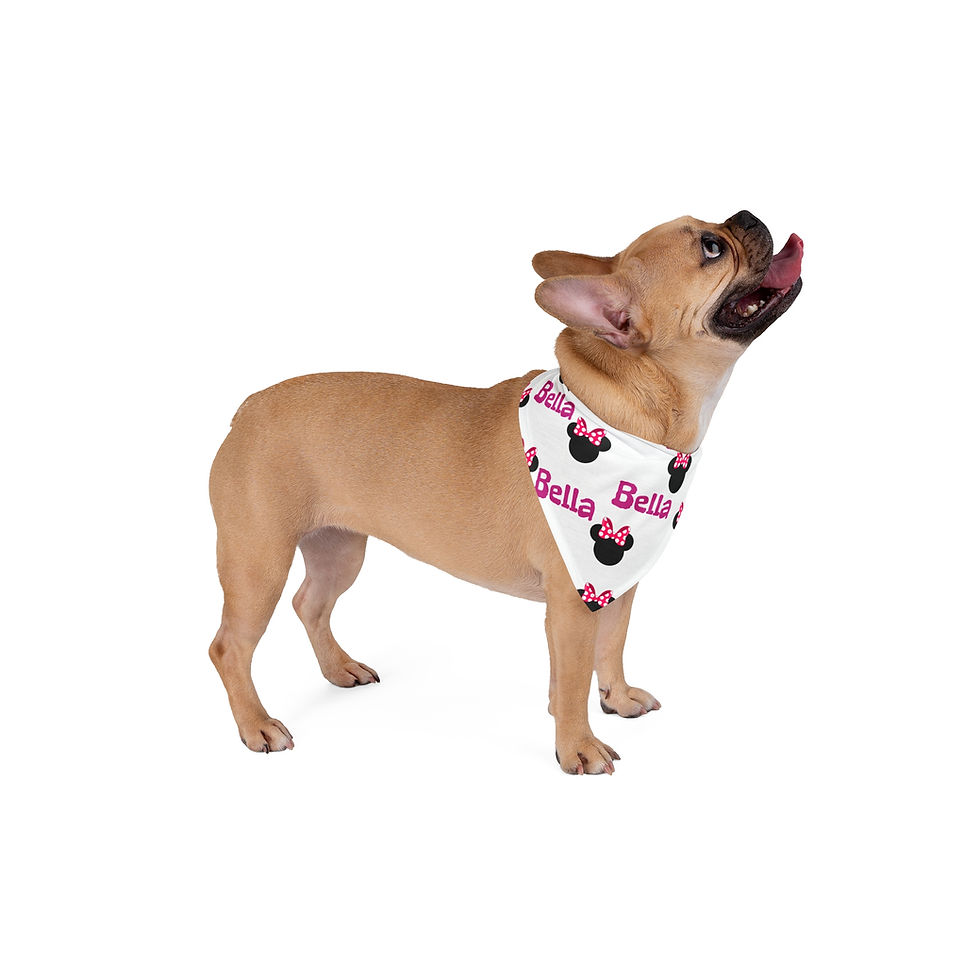 Thumbnail: Minnie Inspired Dog Pet Bandana with Custom Name