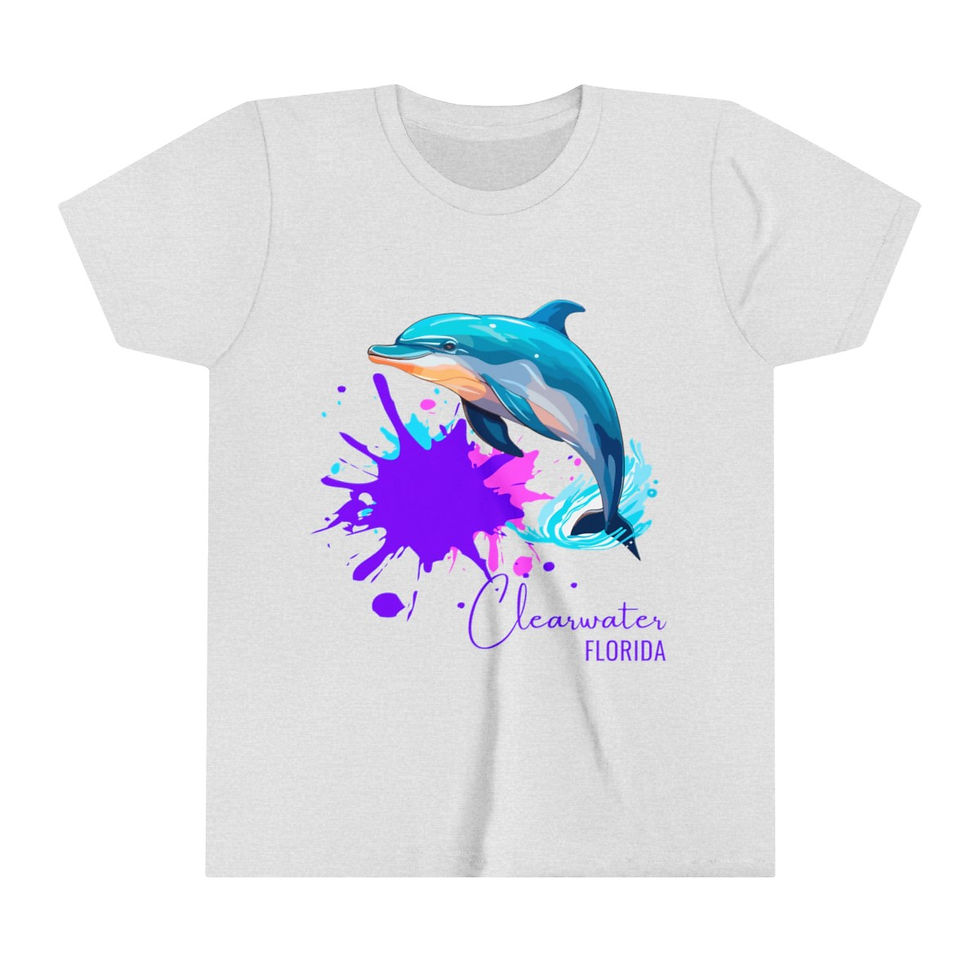 Thumbnail: Clearwater Florida Color Splash Youth Short Sleeve T-Shirt
