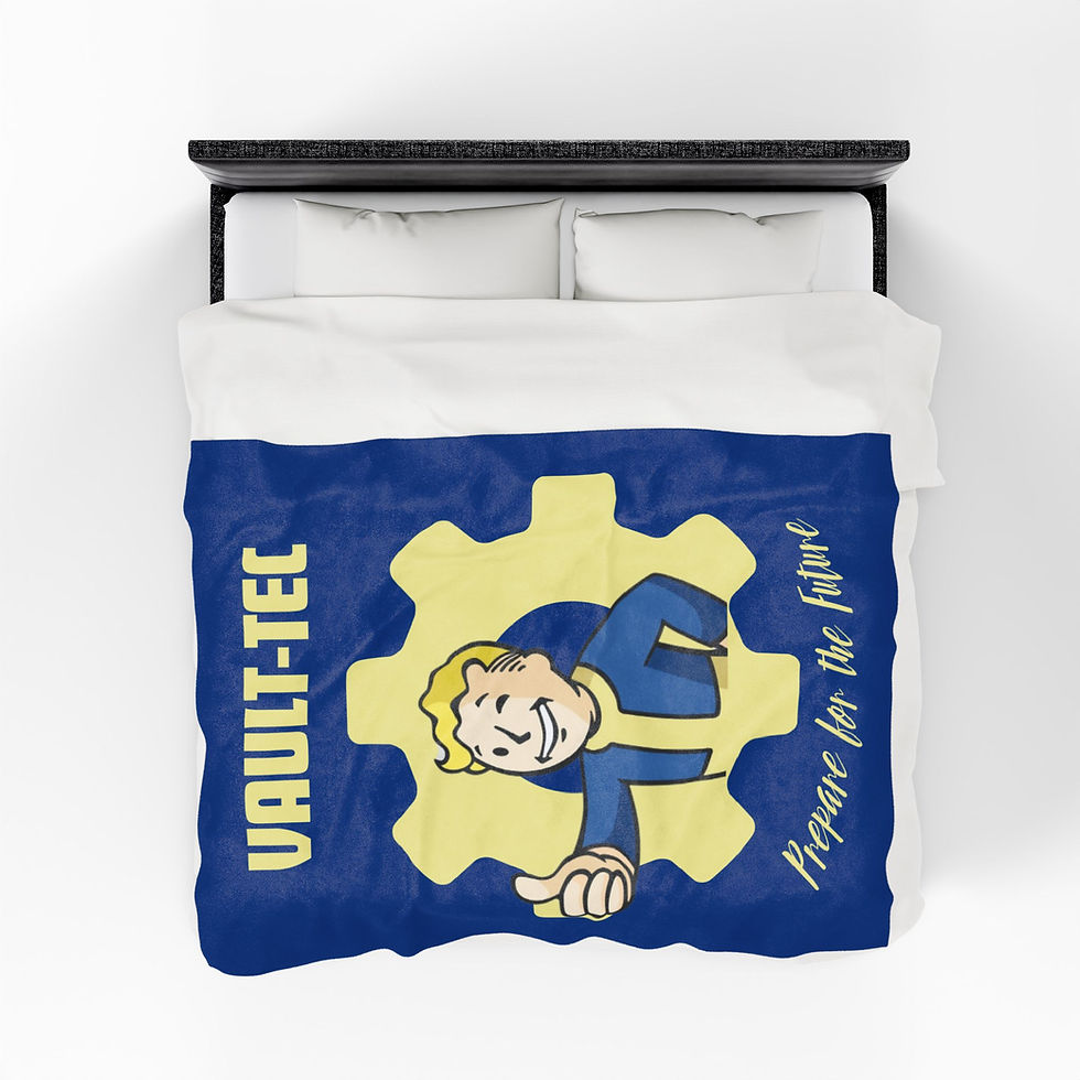 Thumbnail: FO4 Vault Tec Velveteen Plush Blanket | BLUE