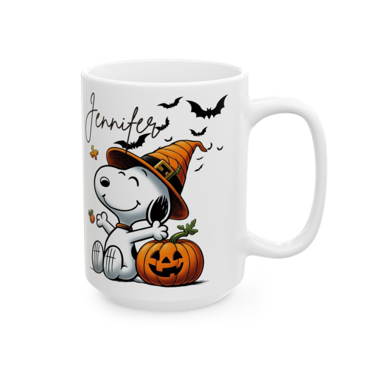 Snoopy Inspired Halloween Gift Ceramic Mug, (15 oz)