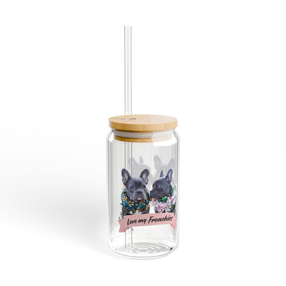 Thumbnail: Love My Frenchies Sipper Glass, 16oz