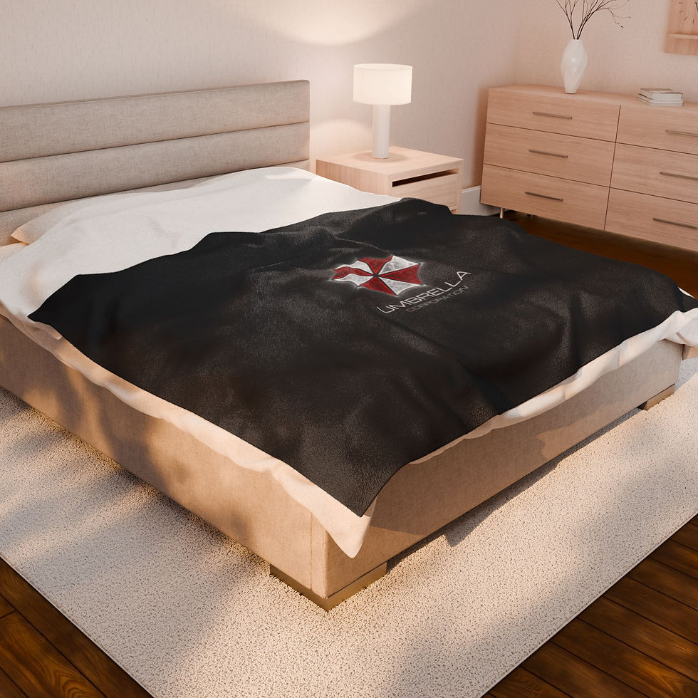 Thumbnail: Umbrella Corporation Velveteen Plush Blanket II | BLACK