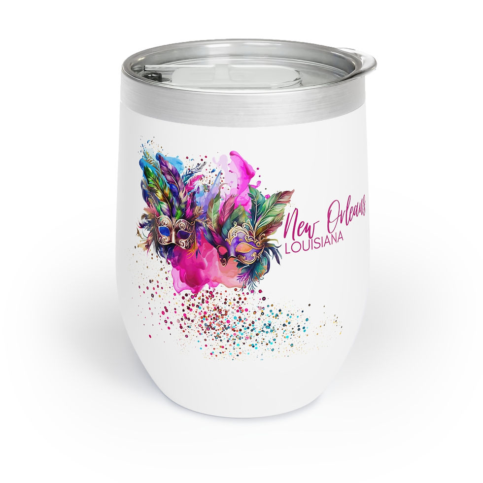 Thumbnail: Mardi Gras Party Keepsake Chill Wine Tumbler 12 oz