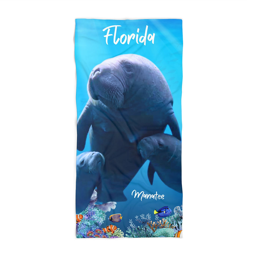 Manatee & Baby Florida | Keepsake Beach Towel