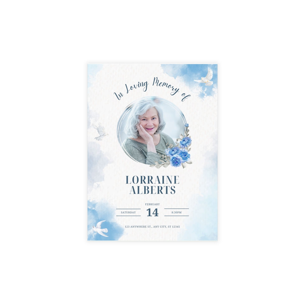 Funeral Cards In Loving Memory | www.BeautifulThingzShop.com