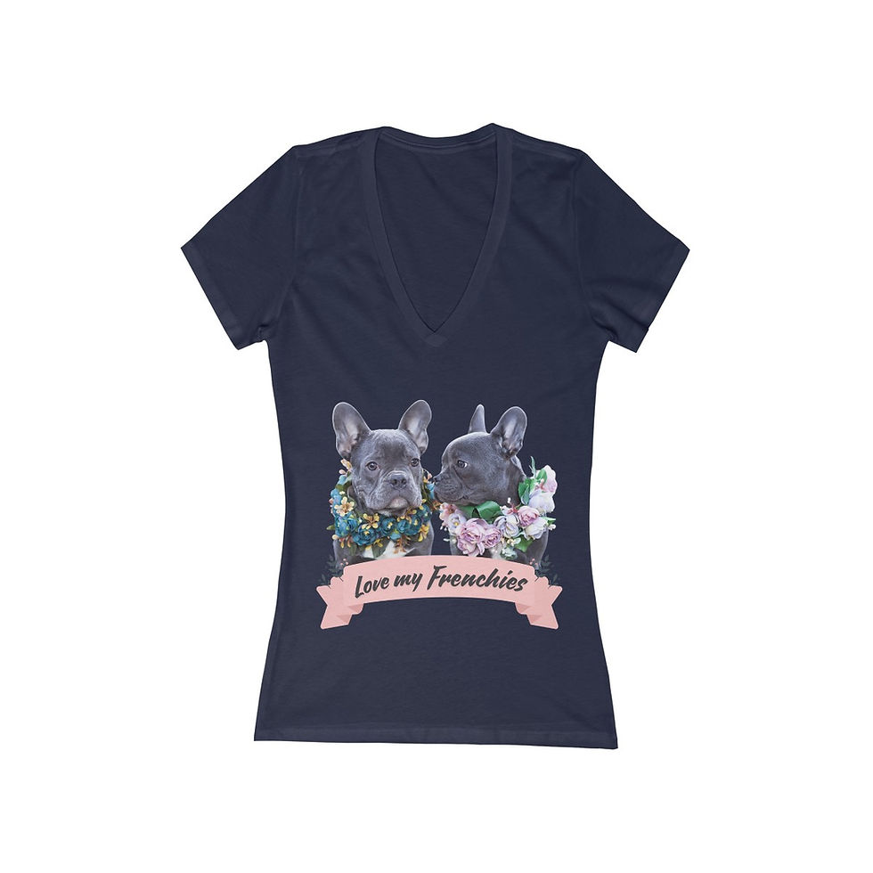 Thumbnail: Love my Frenchies Women's Designer V-Neck Tee Etsy Shop