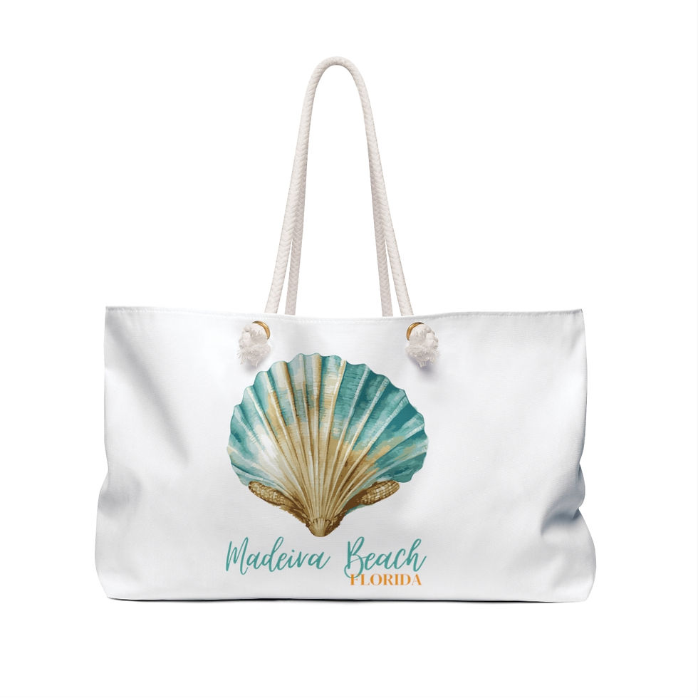 Thumbnail: Seashell Madeira Beach Florida Keepsake Weekender Tote Bag