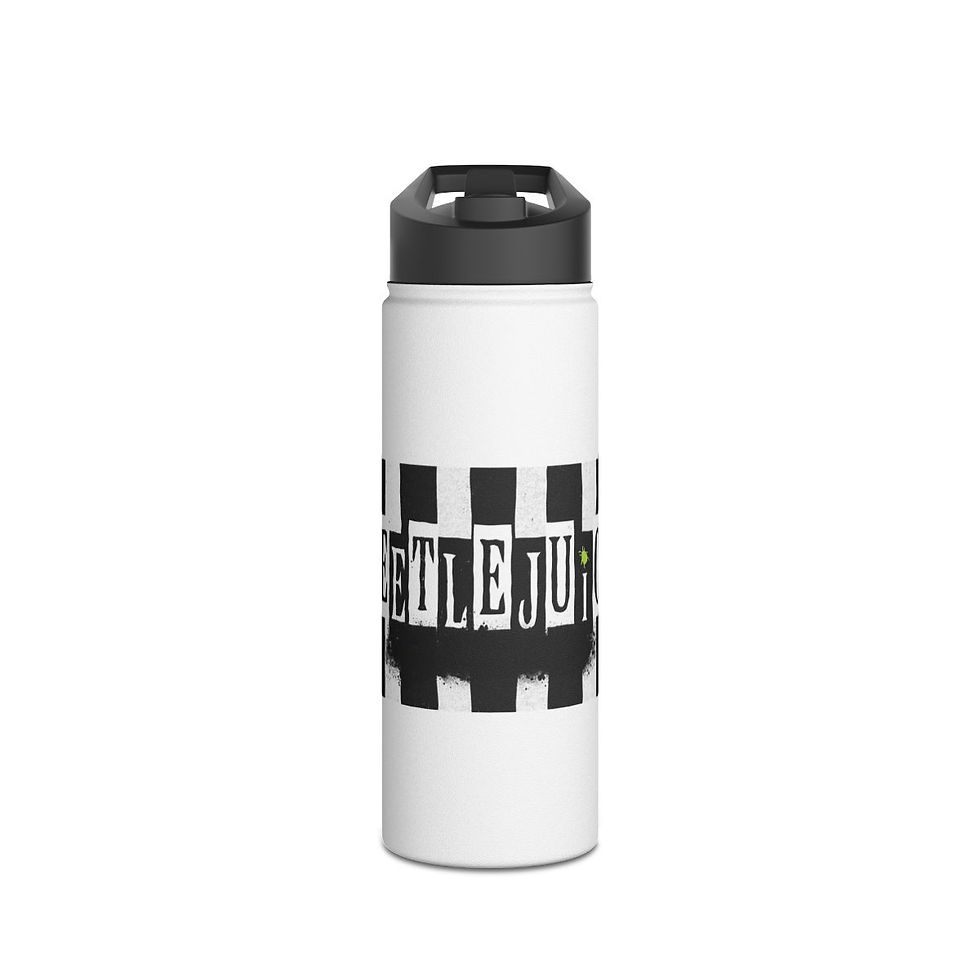 Beetle Juice Inspired Stainless Steel Water Bottle, Standard Lid 18 (oz)