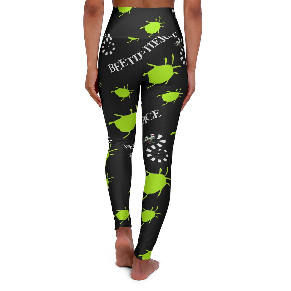 Thumbnail: Women's Beetlejuice Inspired Stretchy Leggings  BLACK