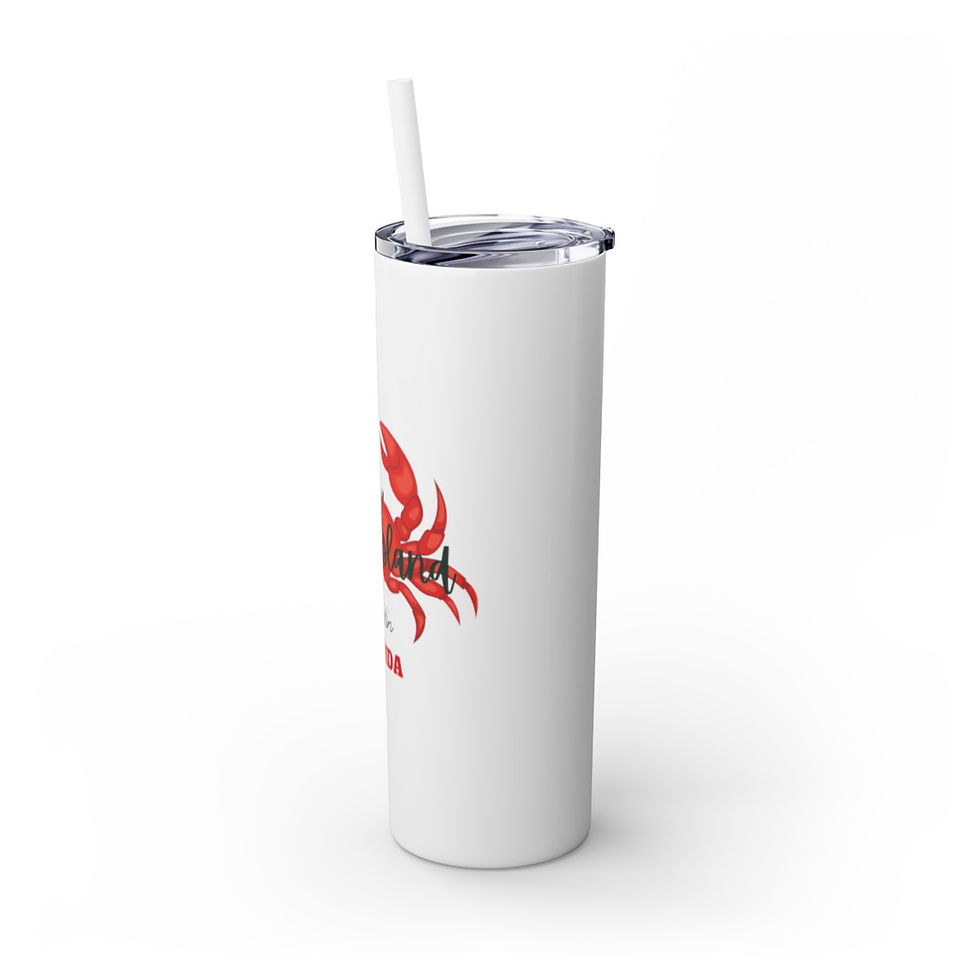 Thumbnail: Red Crab Island Destin Florida Custom Skinny Tumbler with Straw, 20oz