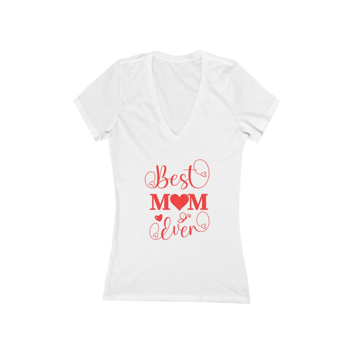 Best Mom Ever Mother's Day Women's Jersey Short Sleeve Deep V-Neck Tee Gift