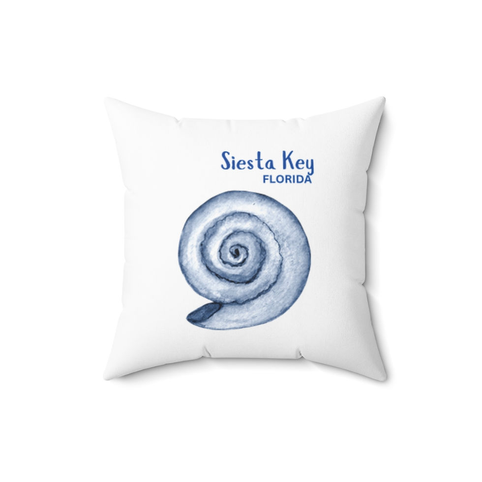 Thumbnail: Nautilus Siesta Key Florida Coastal Island Art Spun Polyester Square Pillow