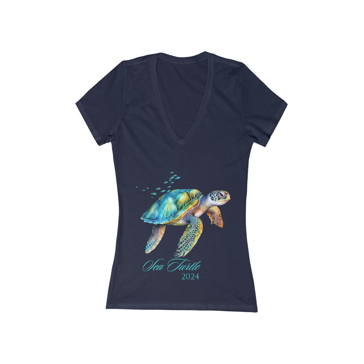 Celebrate the Sea Turtle 2024 Women's Jersey Short Sleeve Deep V-Neck Tee