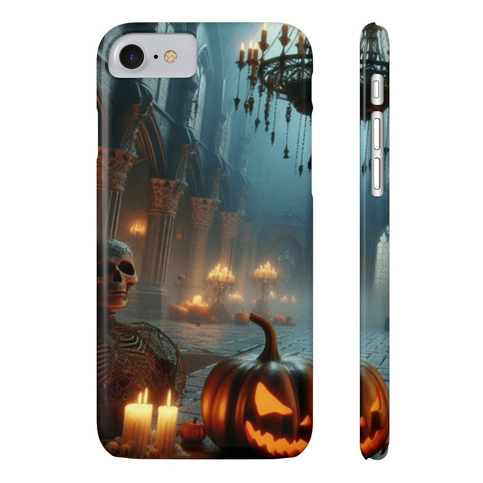 Thumbnail: Gothic Skeleton Halloween Slim iPhone Case