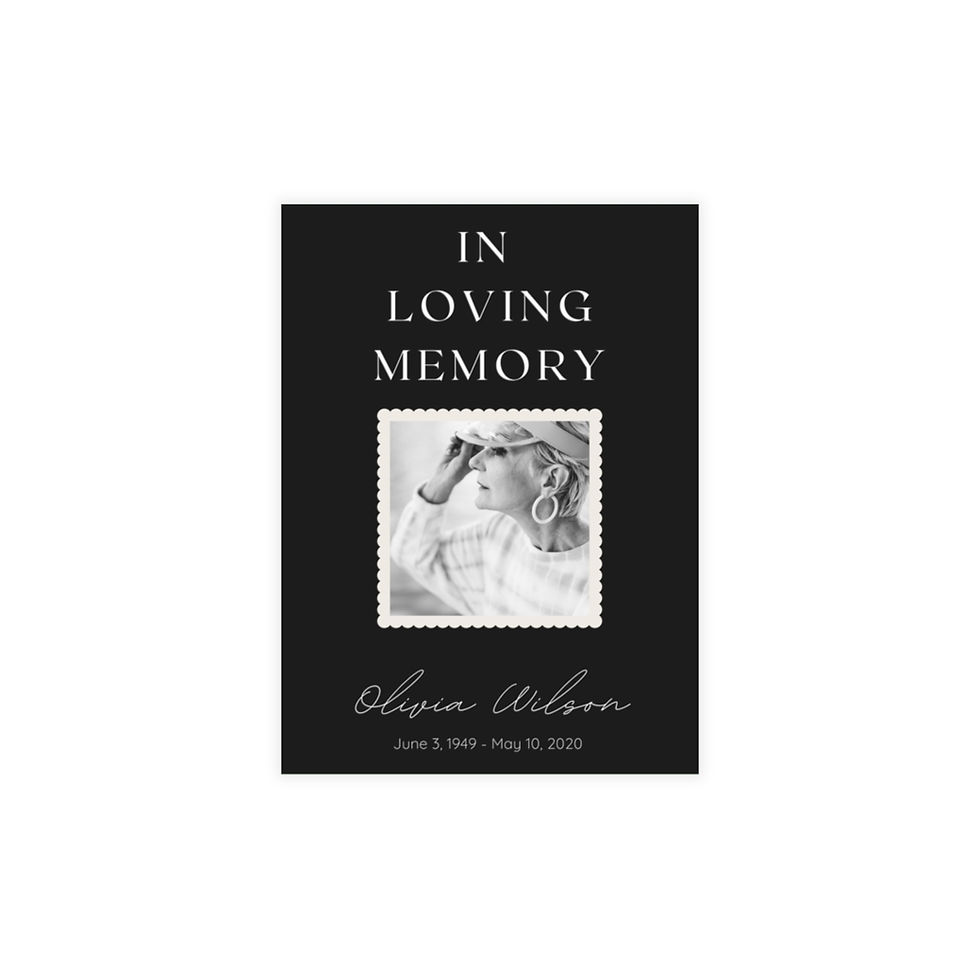Thumbnail: Minimalist Funeral Cards In Loving Memory