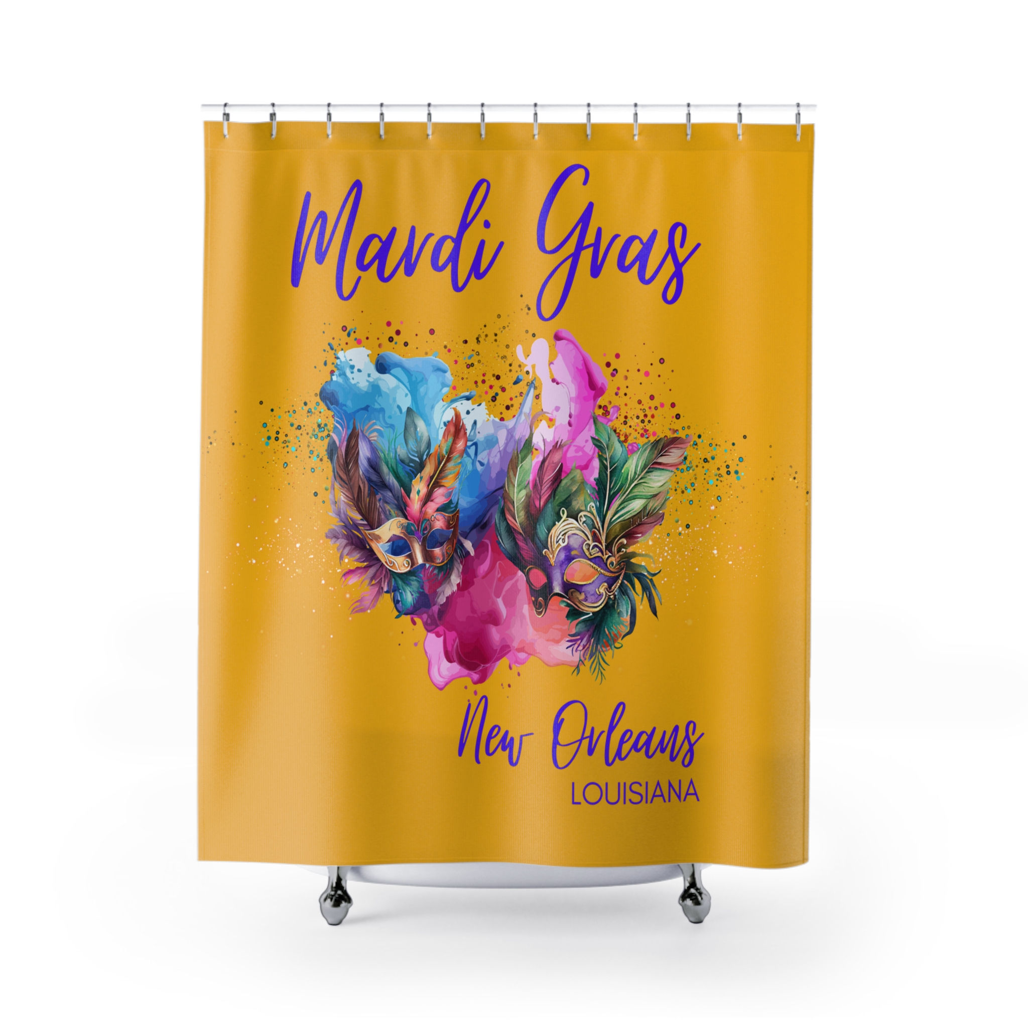 Mardi Gras Keepsake Gift Shower Curtain Yellow