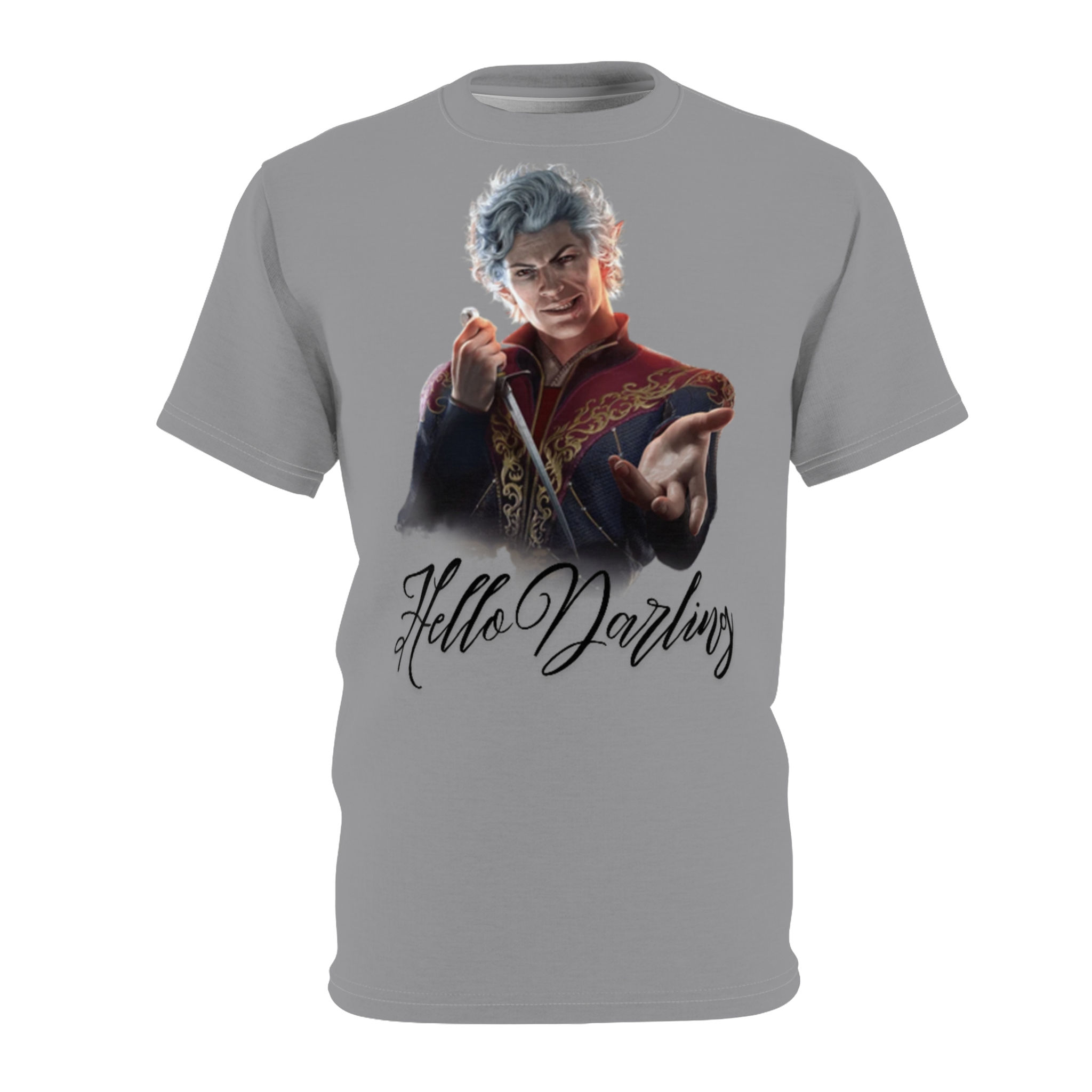 Grey Baldur's Gate 3 Astarion Inspired Unisex Gamer T-Shirt